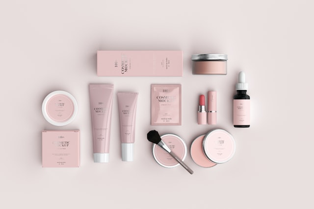 cosmetics on white surface